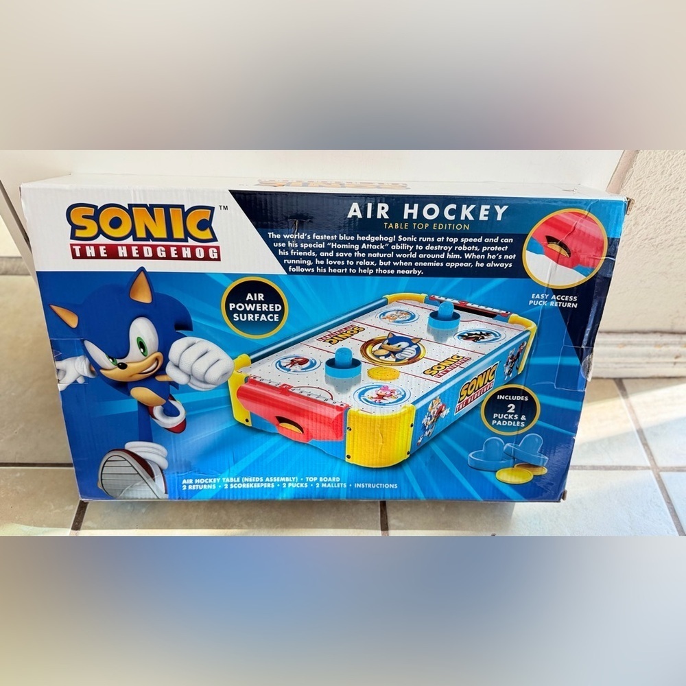 Sonic The Hedgehog TableTop Air Hockey - New - Air Powered BF Or Kid Gift! Rare!